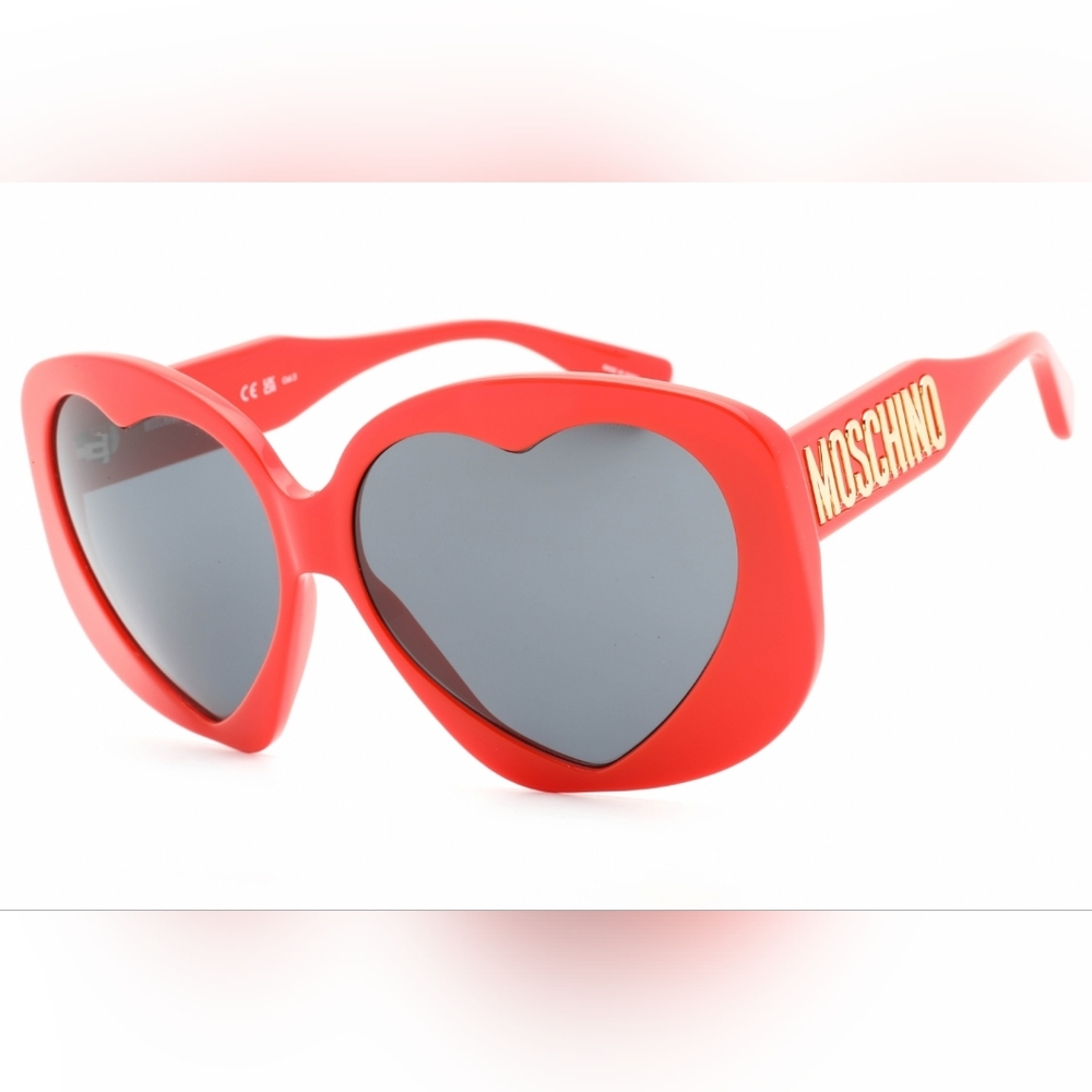 Moschino MOS152/S, Women’s Sunglasses, Red Heart Sunglasses with Gray Lenses - Picture 1 of 9